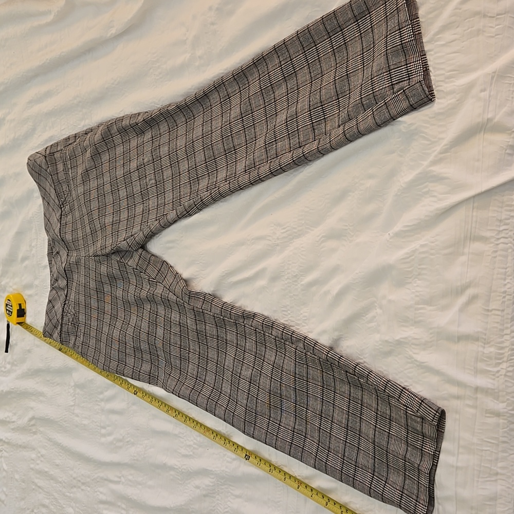 Retro plaid skinny fit pants